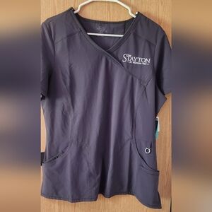 Cherokee Gray Fitted Wrap Short Sleeve Tee